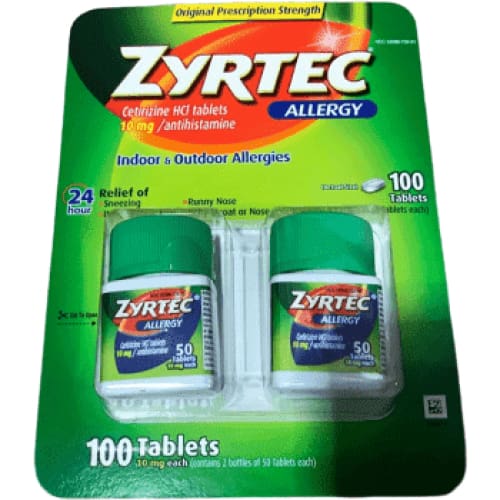 Zyrtec Allergy Tablets, 10 mg- 100 tabs. - ShelHealth.Com