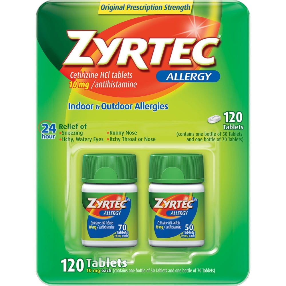 Zyrtec Antihistamine Allergy Tablets 10 mg. (120 ct.) - HSA & FSA - Medicine Cabinet - Zyrtec