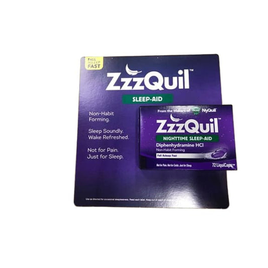 ZzzQuil Nighttime Sleep-Aid LiquiCaps, 72 ct. - ShelHealth.Com